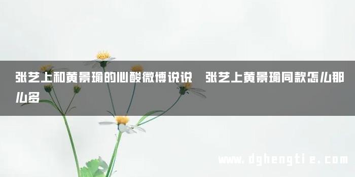 张艺上和黄景瑜的心酸微博说说 张艺上黄景瑜同款怎么那么多